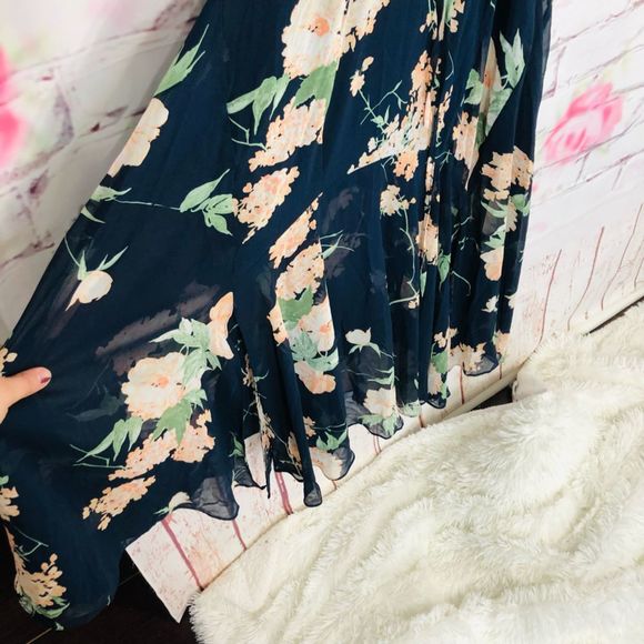 Feeling Freesia Navy Blue Floral Print Maxi Dress - Picture 7 of 12